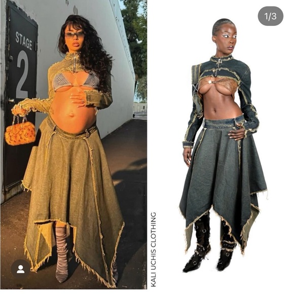 knorts denim barely bikini top in indigo blue - Picture 2 of 5